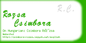 rozsa csimbora business card
